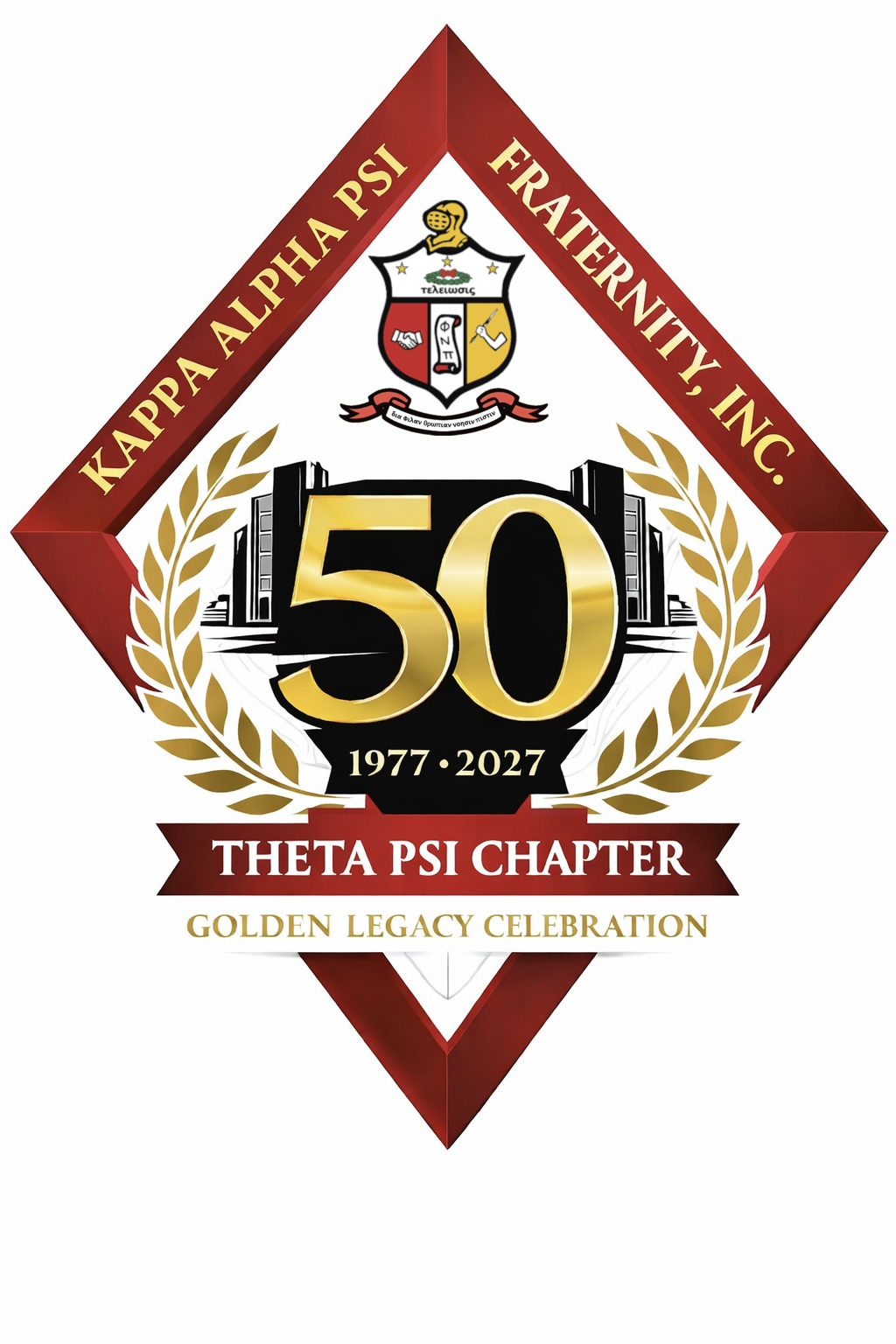 Kappa Alpha Psi Fraternity, Inc. Theta Psi Chapter Golden Legacy Celebration logo, 1977 to 2027